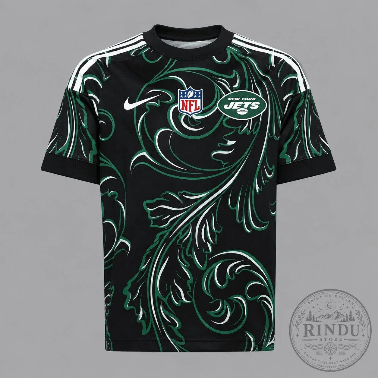 New York Jets NFL All Over Print Short Sleeve Sports T-Shirt 2 New York Jets NFL All Over Print Short Sleeve Sports T-Shirt