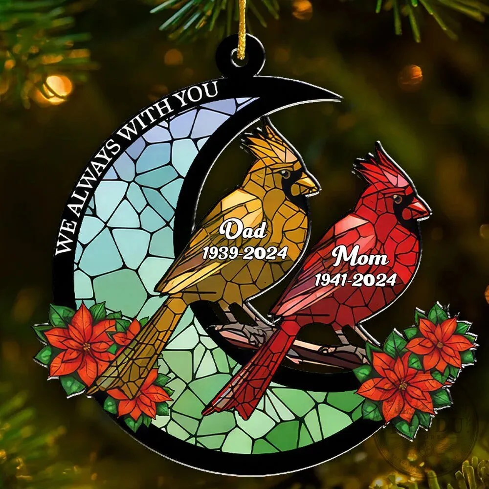 Personalized Cardinal Bird Memorial Christmas Tree Ornament 10 Personalized Cardinal Bird Memorial Christmas Tree Ornament