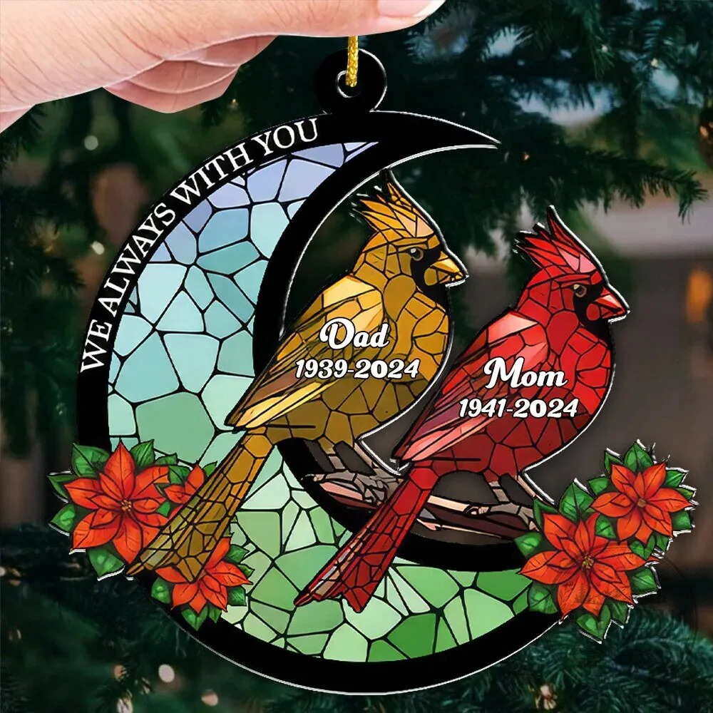Personalized Cardinal Bird Memorial Christmas Tree Ornament 11 Personalized Cardinal Bird Memorial Christmas Tree Ornament