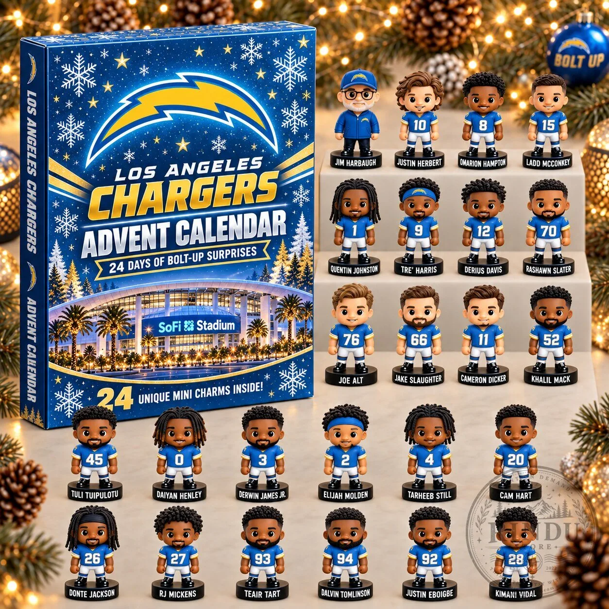 Los Angeles Chargers NFL Football Team Advent Calendar with Mini Charms