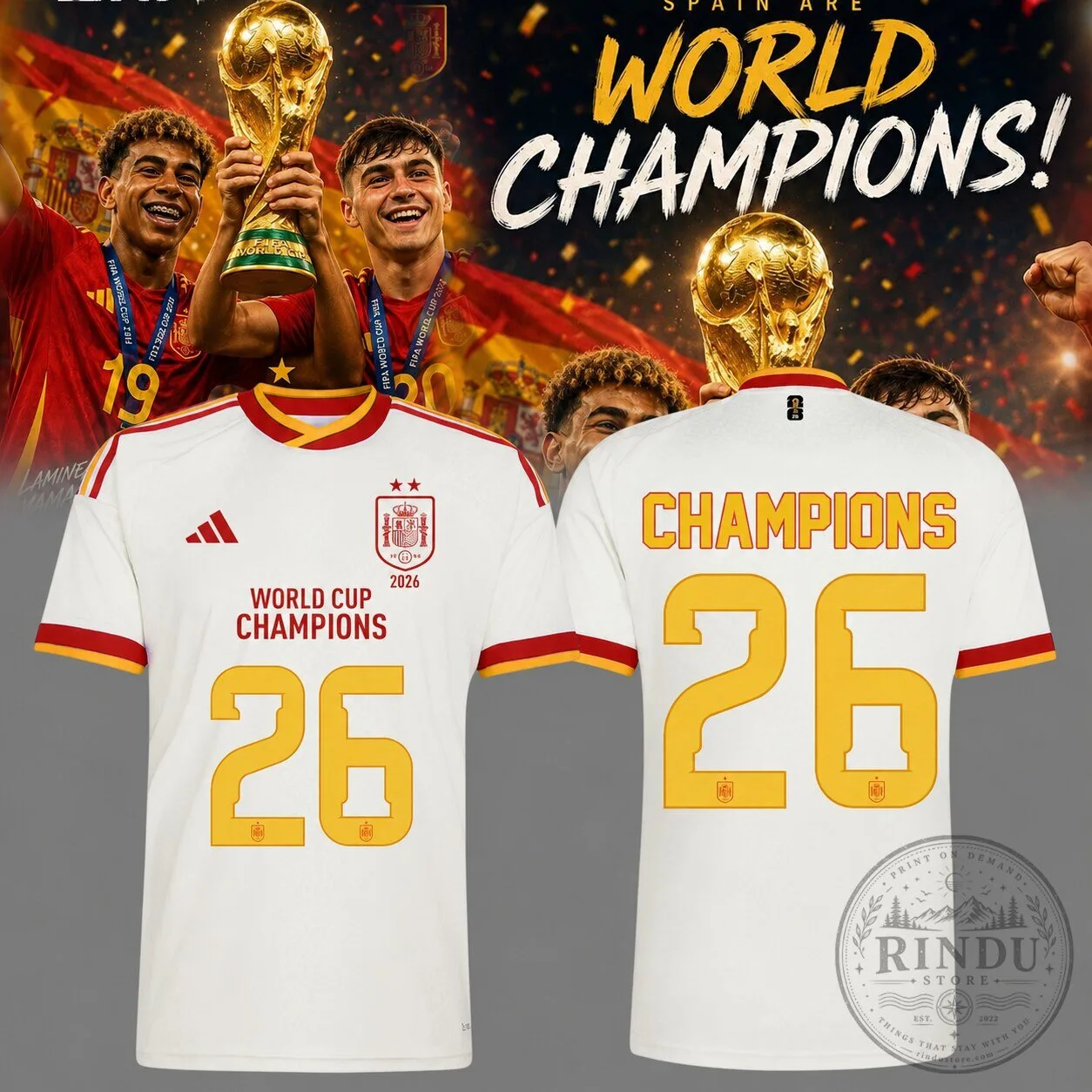 2026 World Cup Champions Jersey of the Spain National Football Team - Limited Edition