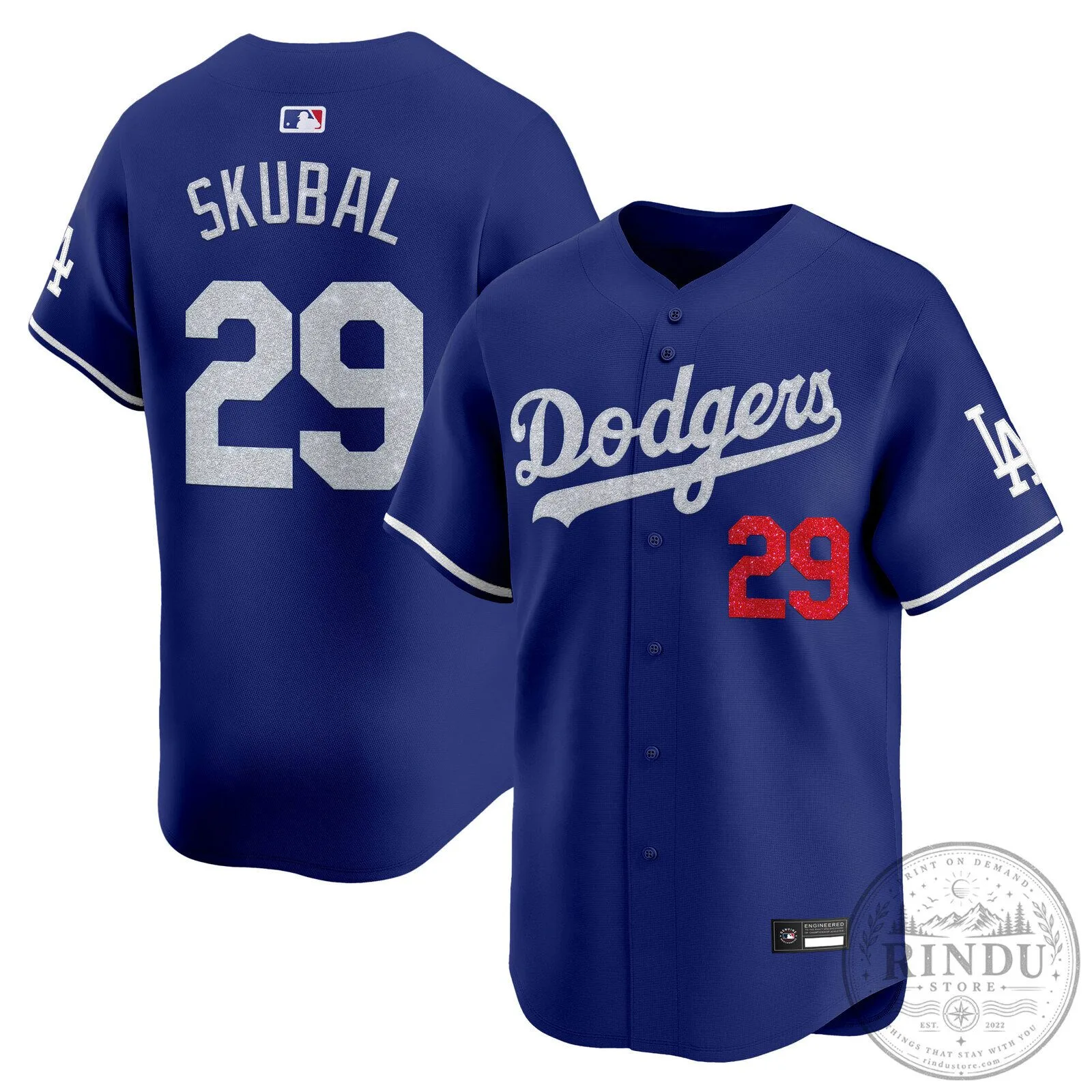 Los Angeles Dodgers Tarik Skubal Number 29 Glitter Baseball Jersey 5 Los Angeles Dodgers Tarik Skubal Number 29 Glitter Baseball Jersey