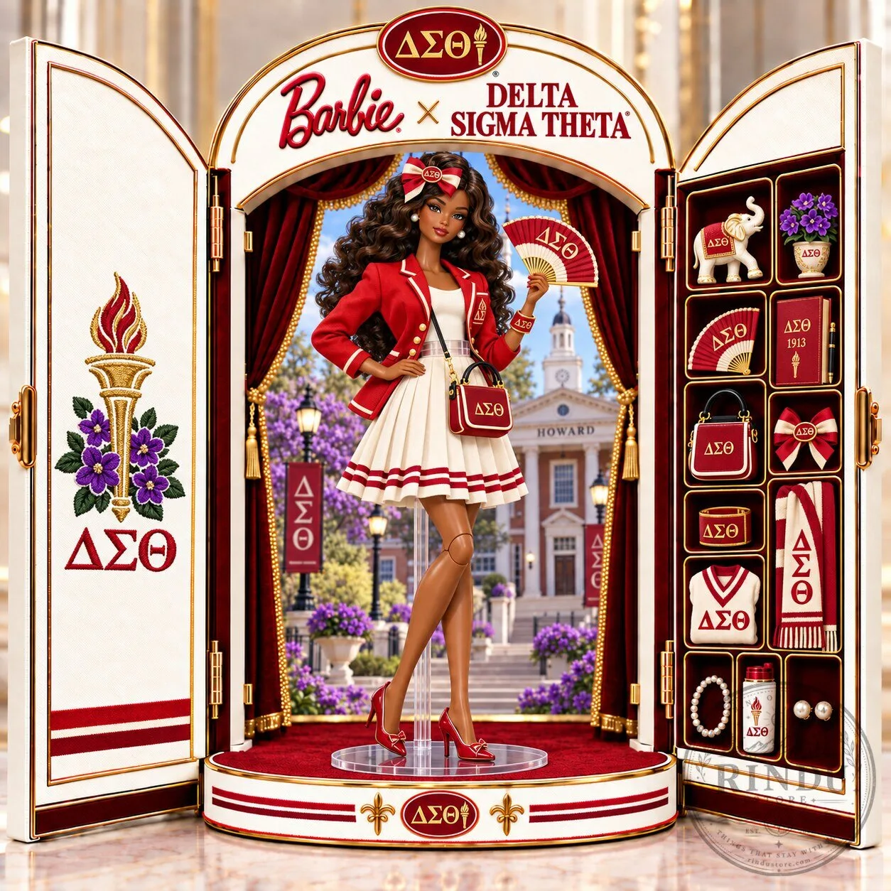 Barbie Delta Sigma Theta Sorority Commemorative Collector Doll Figure 1 Barbie Delta Sigma Theta Sorority Commemorative Collector Doll Figure