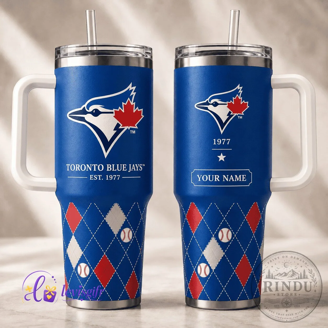 Toronto Blue Jays Baseball Team Personalized Insulated Tumbler