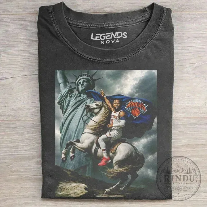 Jalen Brunson New York Knicks Basketball Statue of Liberty T-Shirt