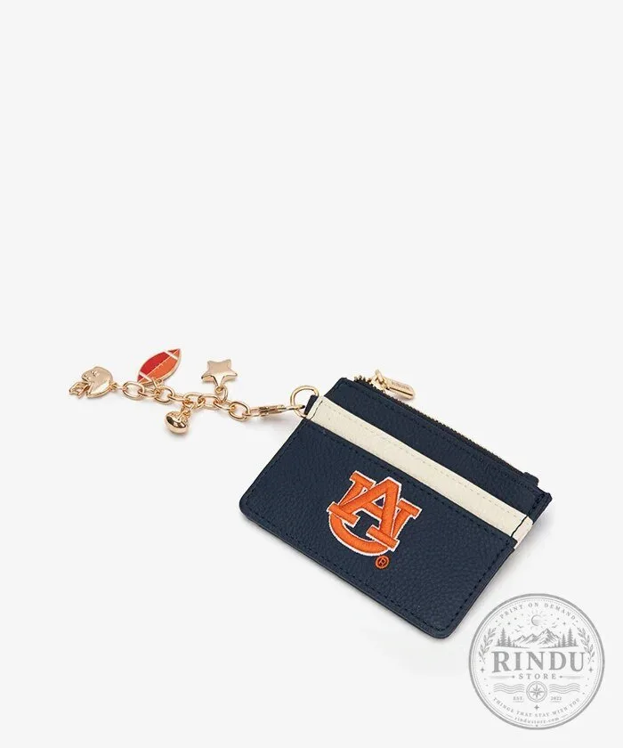 Auburn Tigers Football Team Logo Card Holder Wallet with Charm Keychain 14 Auburn Tigers Football Team Logo Card Holder Wallet with Charm Keychain