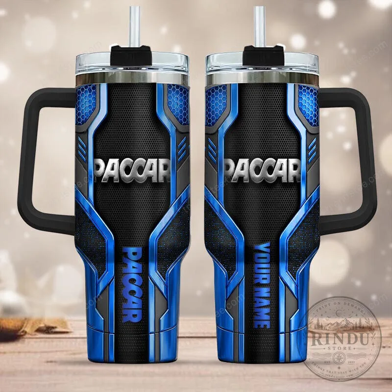 Paccar Blue Armor Design Stainless Steel Insulated Tumbler with Handle