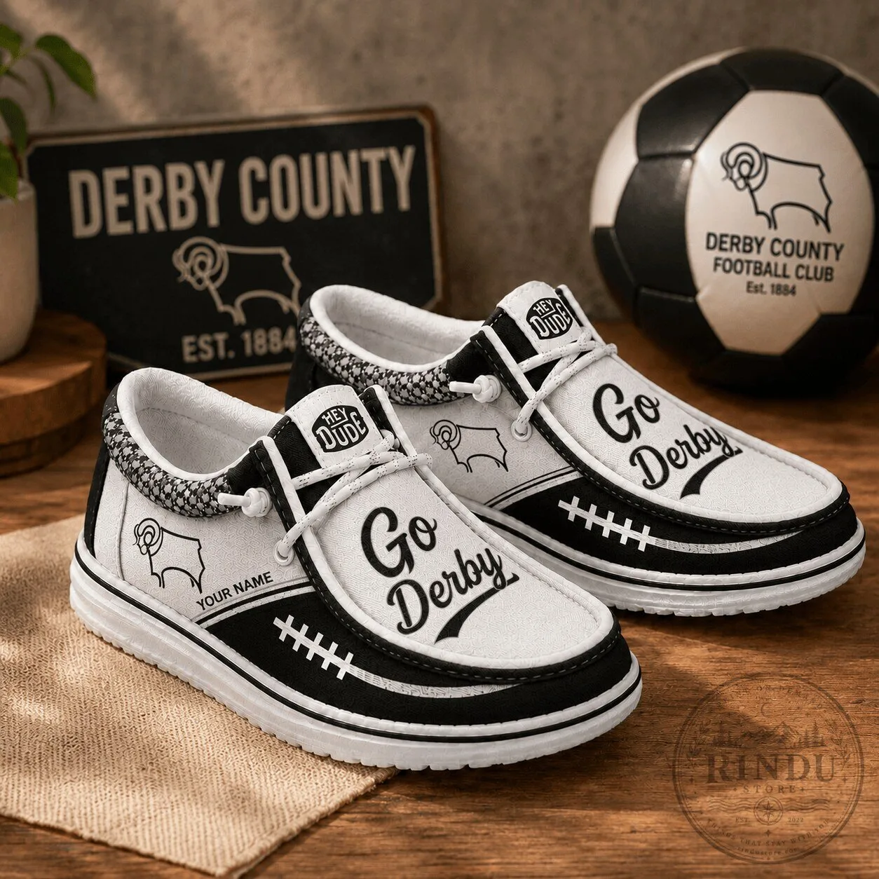 Derby County Football Club Personalized Hey Dude Style Shoes 5 Derby County Football Club Personalized Hey Dude Style Shoes