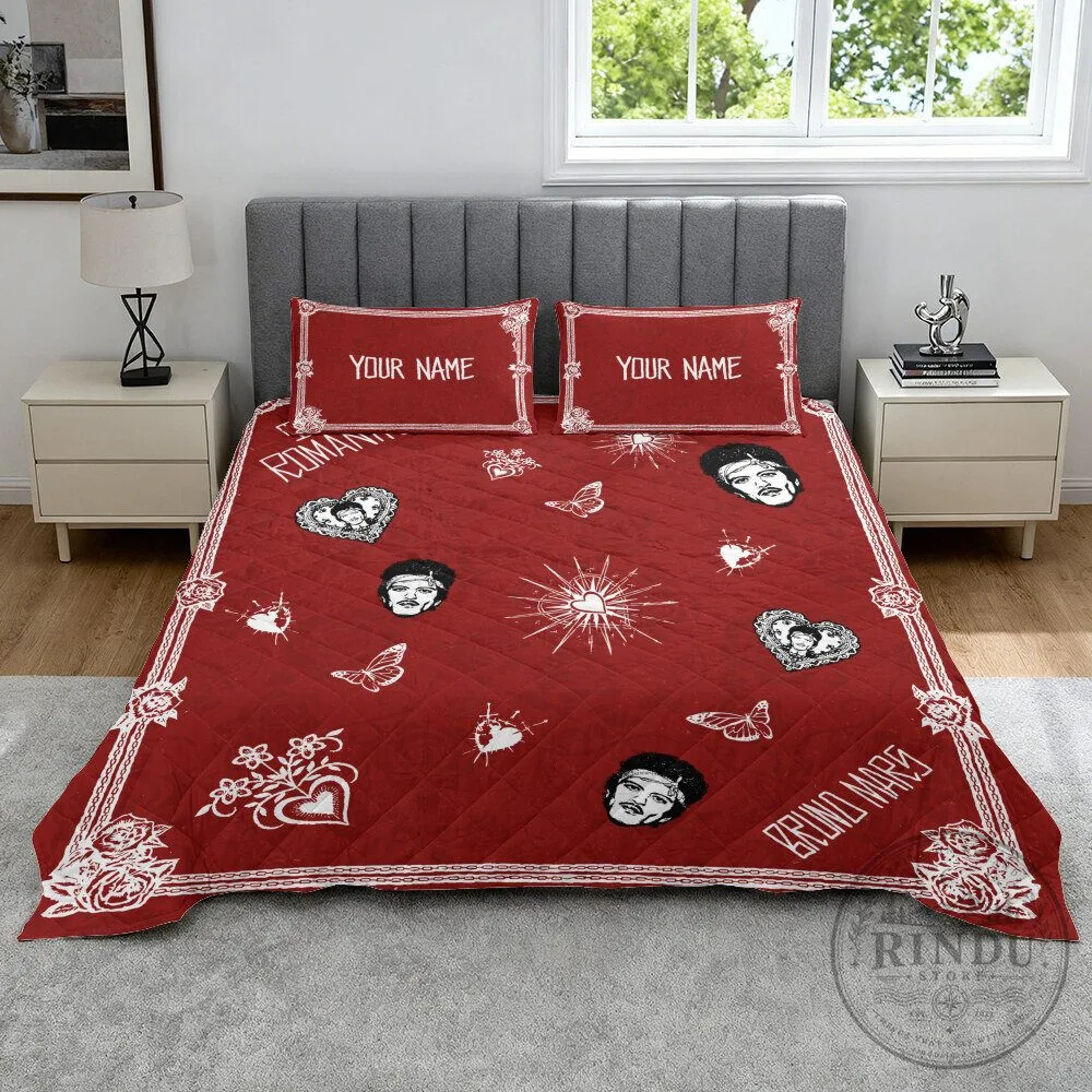 Bruno Mars Romantic Tour Quilted Bedding Set with Pillow Shams