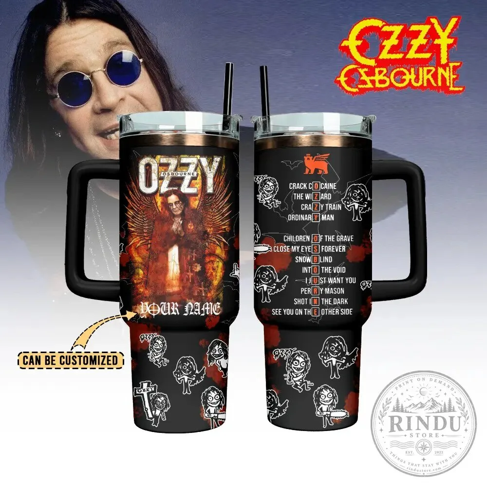 Ozzy Osbourne The Prince of Darkness Heavy Metal Rock Band Tumbler