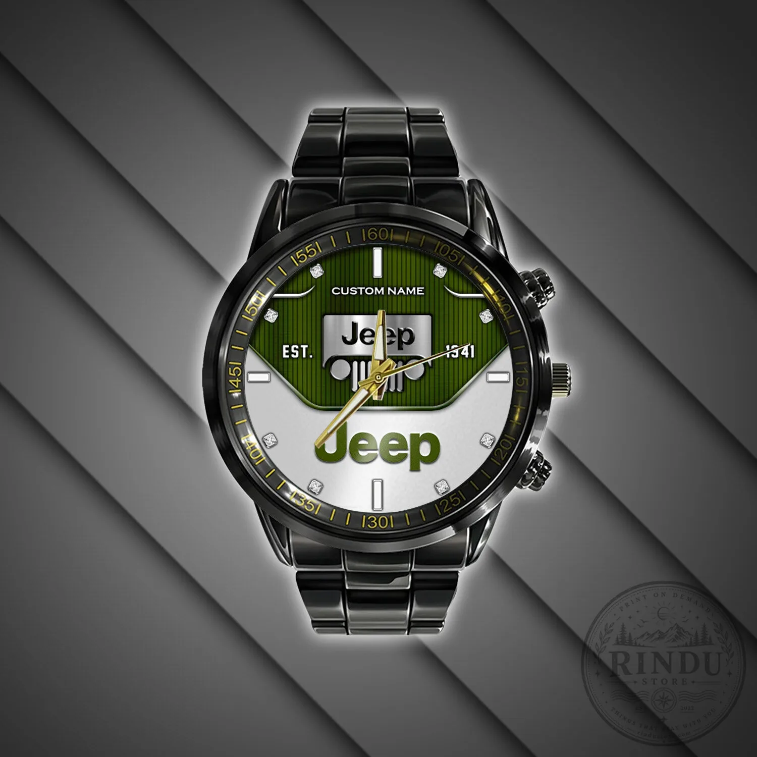 Custom Name Jeep Logo Black Fashion Watch, Personalized Jeep Brand Wristwatch 11 Custom Name Jeep Logo Black Fashion Watch, Personalized Jeep Brand Wristwatch