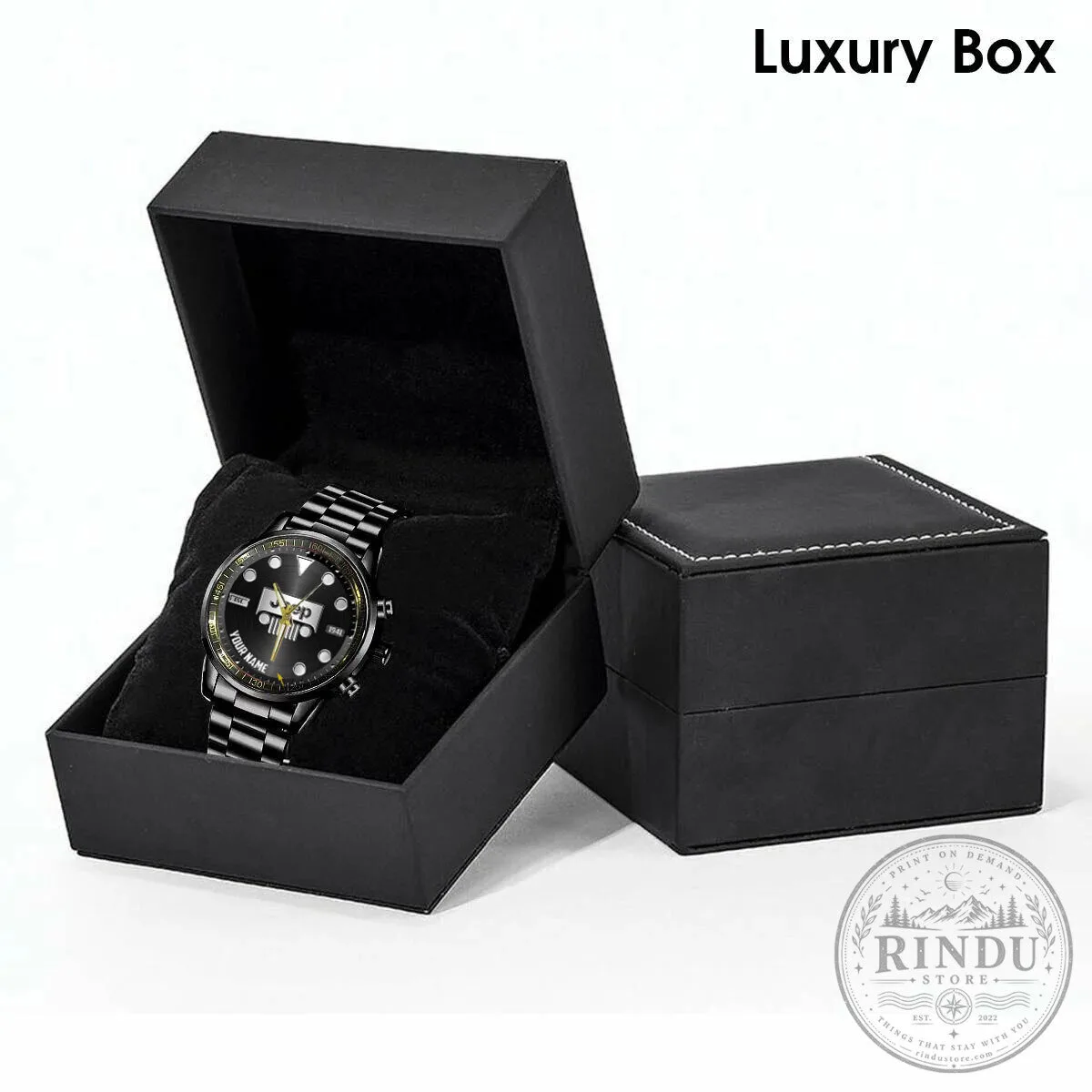 Custom Name Jeep Logo Black Fashion Watch, Personalized Jeep Brand Wristwatch 15 Custom Name Jeep Logo Black Fashion Watch, Personalized Jeep Brand Wristwatch