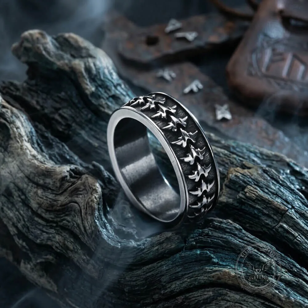 Vintage Dragon Spine Stainless Steel Band Ring for Men and Women 2 Vintage Dragon Spine Stainless Steel Band Ring for Men and Women