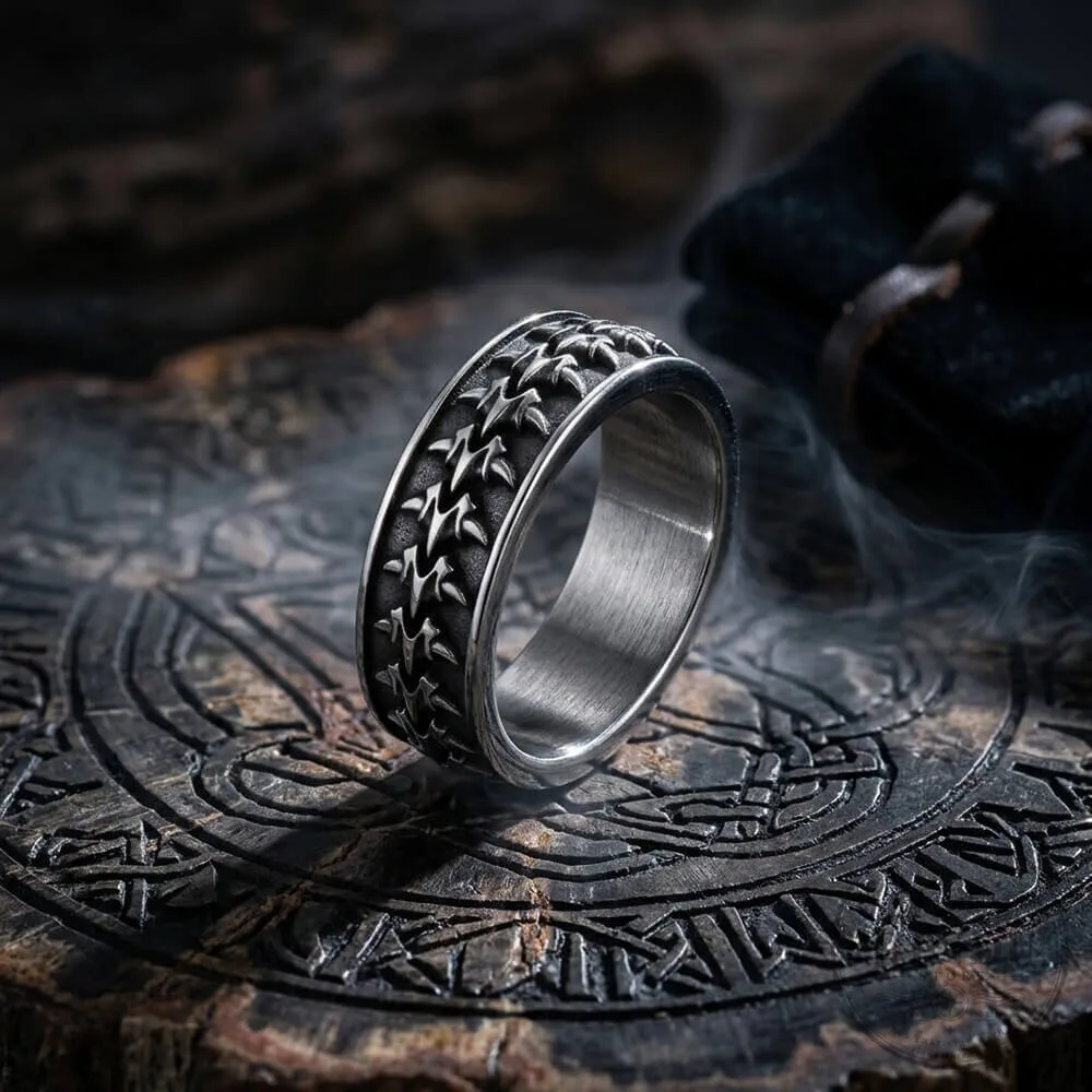 Vintage Dragon Spine Stainless Steel Band Ring for Men and Women 10 Vintage Dragon Spine Stainless Steel Band Ring for Men and Women