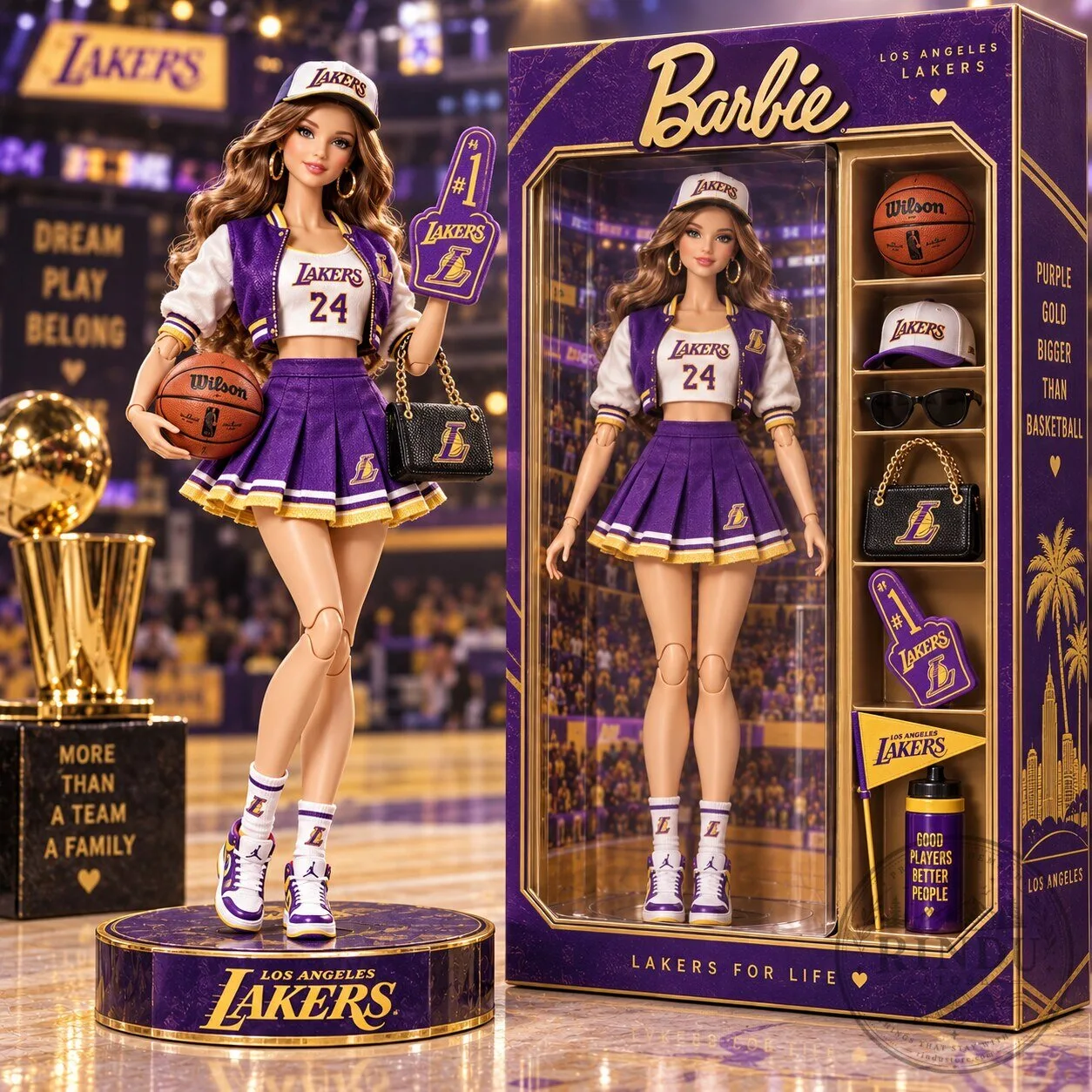 Los Angeles Lakers Barbie Doll Collectible Figurine with Accessories