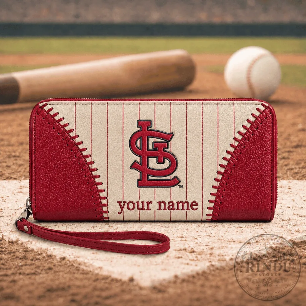 St. Louis Cardinals Baseball Team Personalized Zipper Wallet St. Louis Cardinals Baseball Team Personalized Zipper Wallet