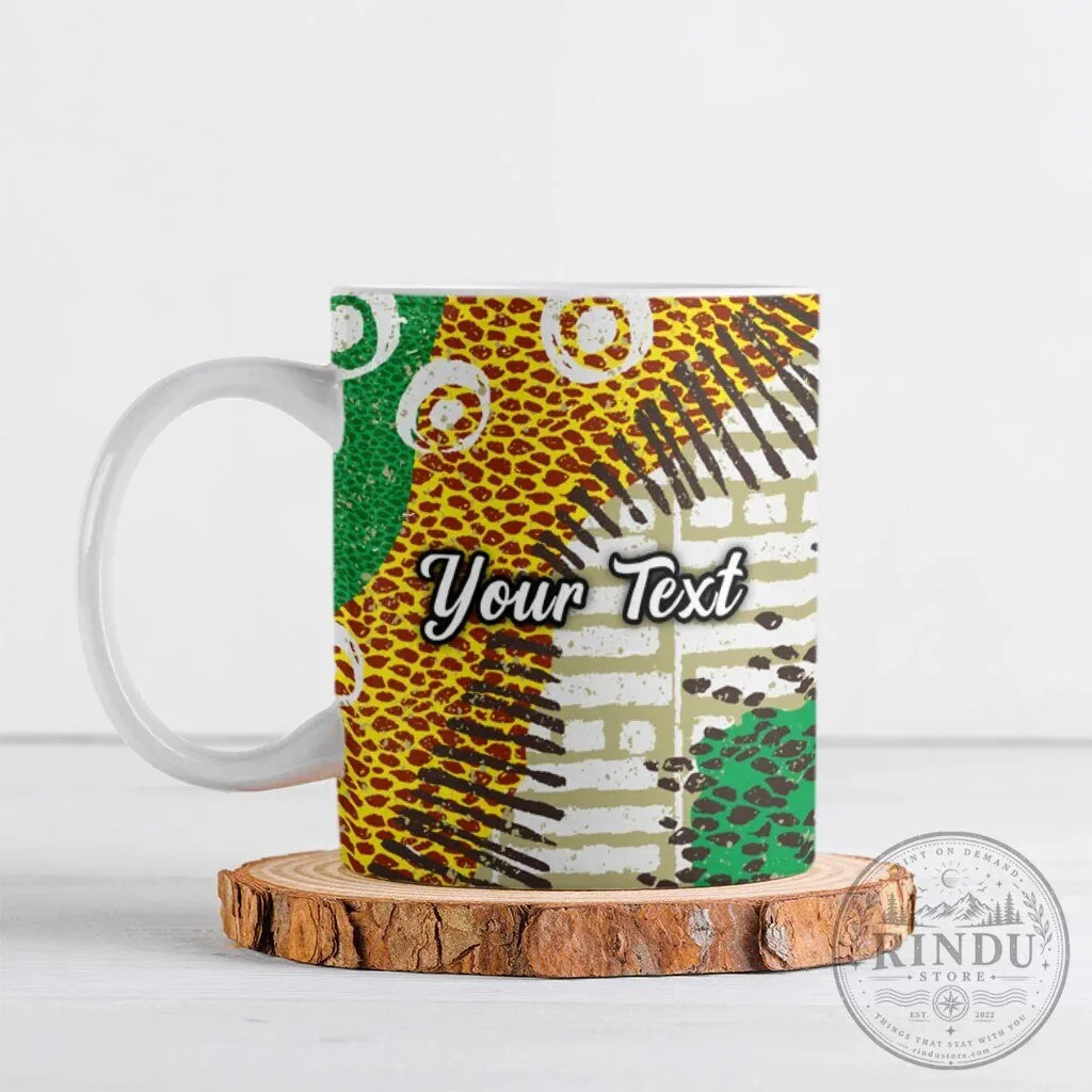 Personalized African Tribal Animal Print Heritage Pattern Ceramic Mug