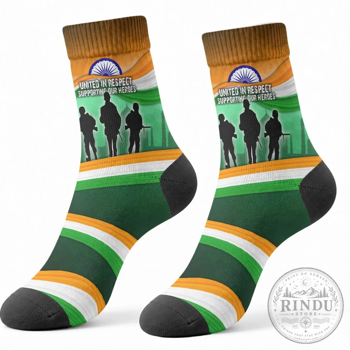 Indian Armed Forces Flag Day Patriotic Military Crew Socks 10 Indian Armed Forces Flag Day Patriotic Military Crew Socks