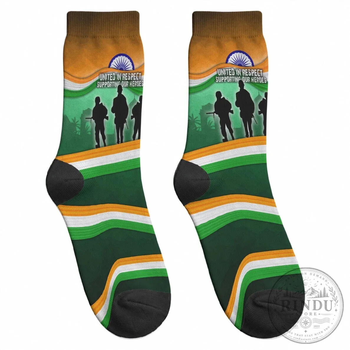 Indian Armed Forces Flag Day Patriotic Military Crew Socks 11 Indian Armed Forces Flag Day Patriotic Military Crew Socks