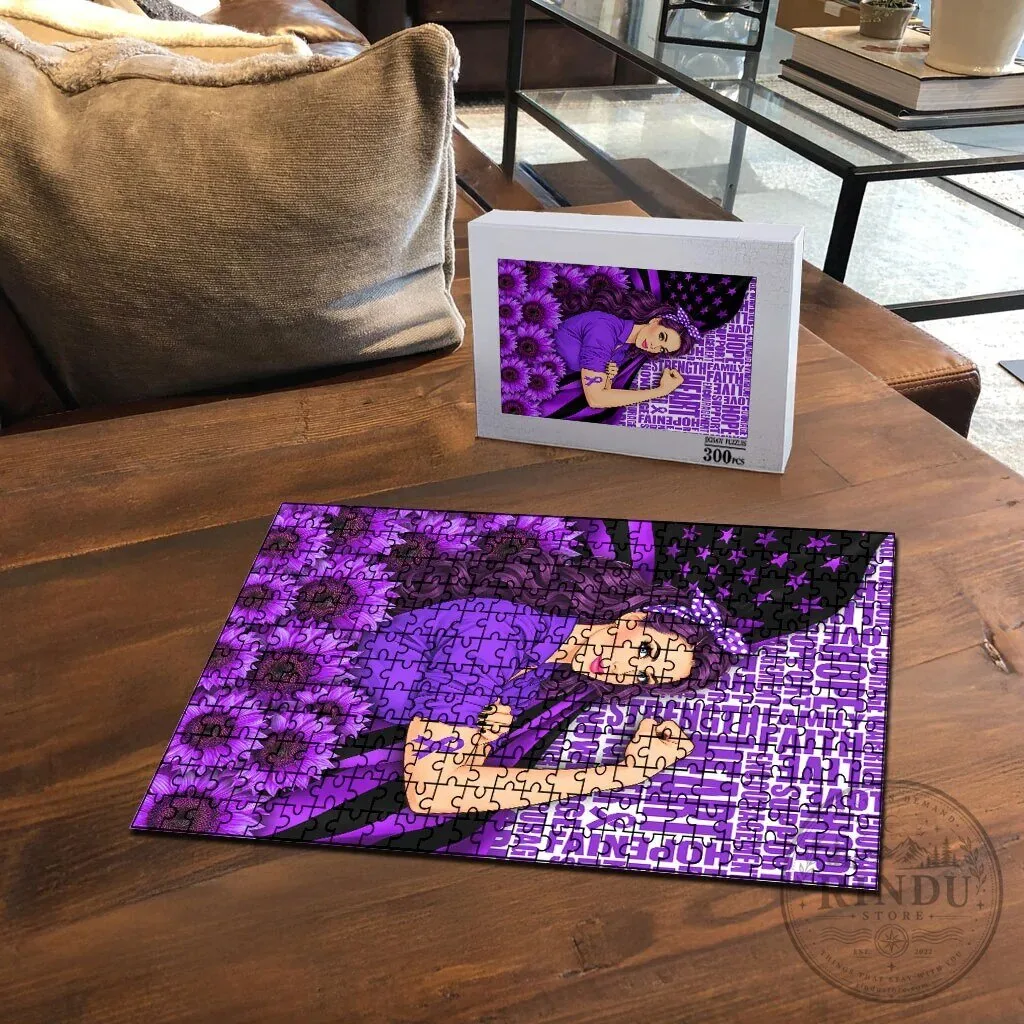 Domestic Violence Awareness Strong Woman Purple Ribbon Sunflower Jigsaw Puzzle 9 Domestic Violence Awareness Strong Woman Purple Ribbon Sunflower Jigsaw Puzzle