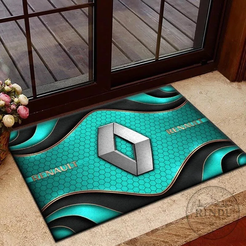 Renault Car Logo Blue Black Honeycomb Pattern Welcome Doormat 12 Renault Car Logo Blue Black Honeycomb Pattern Welcome Doormat