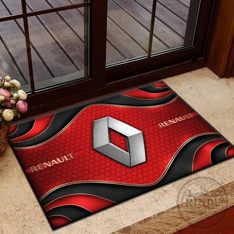 Renault Car Logo Blue Black Honeycomb Pattern Welcome Doormat 16 Renault Car Logo Blue Black Honeycomb Pattern Welcome Doormat