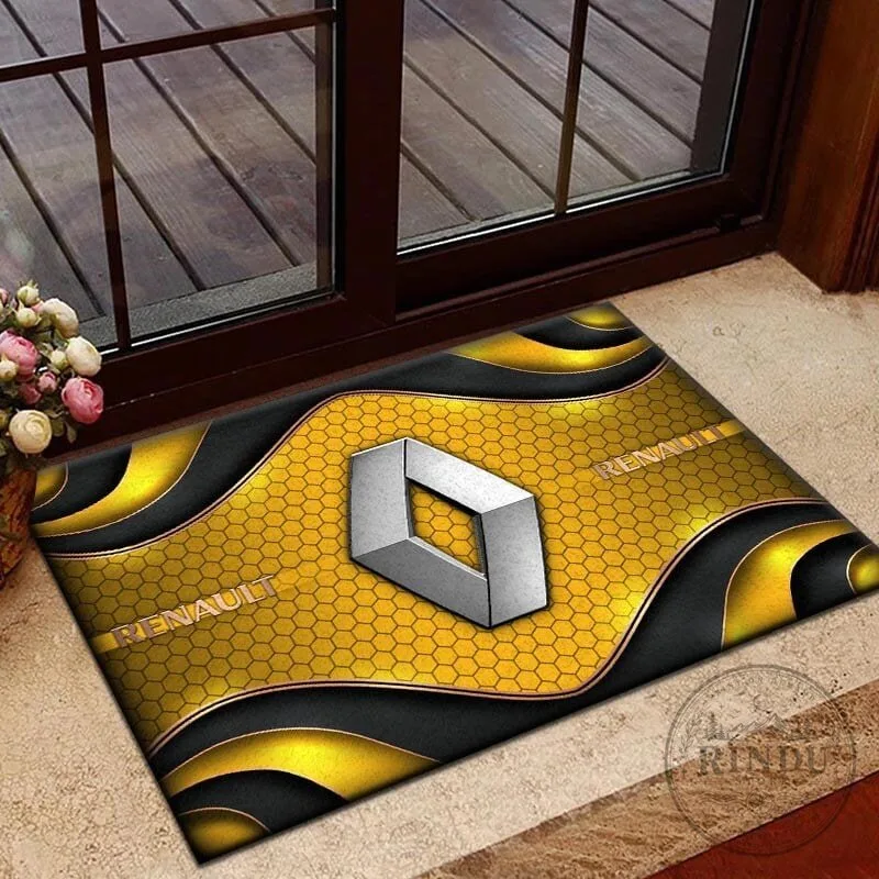 Renault Car Logo Blue Black Honeycomb Pattern Welcome Doormat 17 Renault Car Logo Blue Black Honeycomb Pattern Welcome Doormat