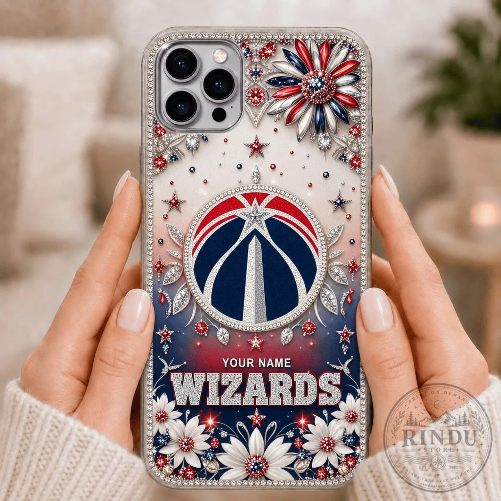 Washington Wizards NBA Basketball Team Custom Name Bling Phone Case Washington Wizards NBA Basketball Team Custom Name Bling Phone Case