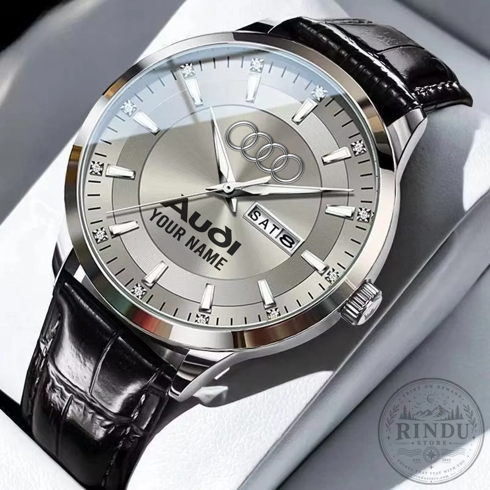Audi Custom Name Elegant Fashion Design Silver Stainless Steel Watch 13 Audi Custom Name Elegant Fashion Design Silver Stainless Steel Watch