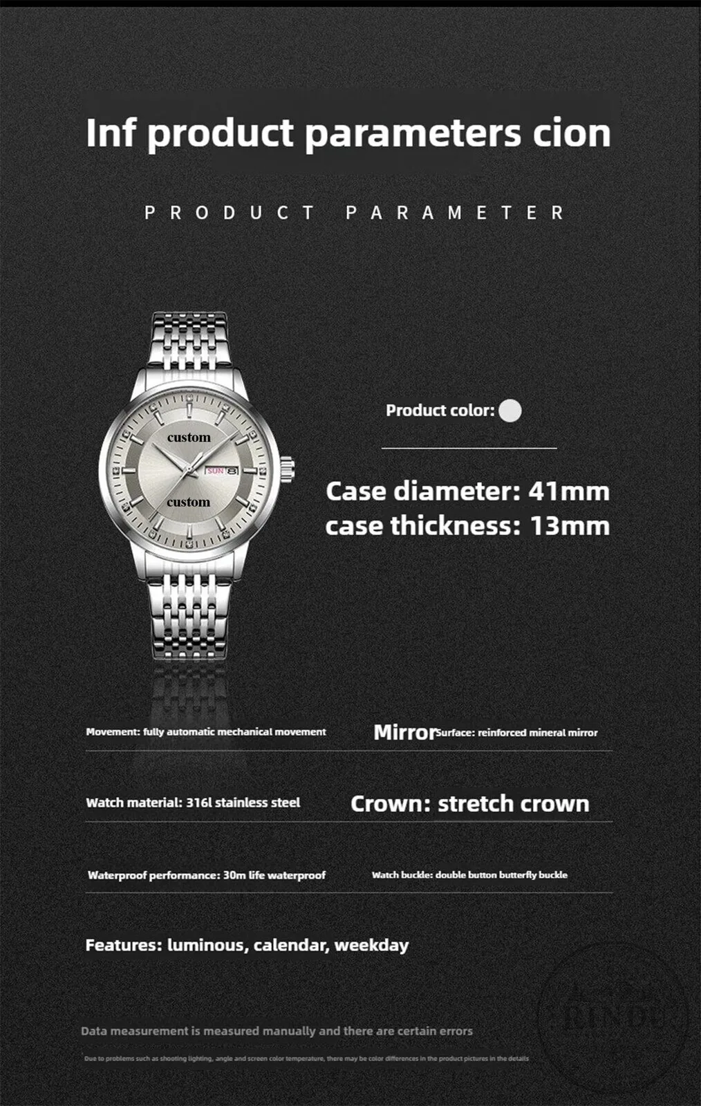 Audi Custom Name Elegant Fashion Design Silver Stainless Steel Watch 14 Audi Custom Name Elegant Fashion Design Silver Stainless Steel Watch