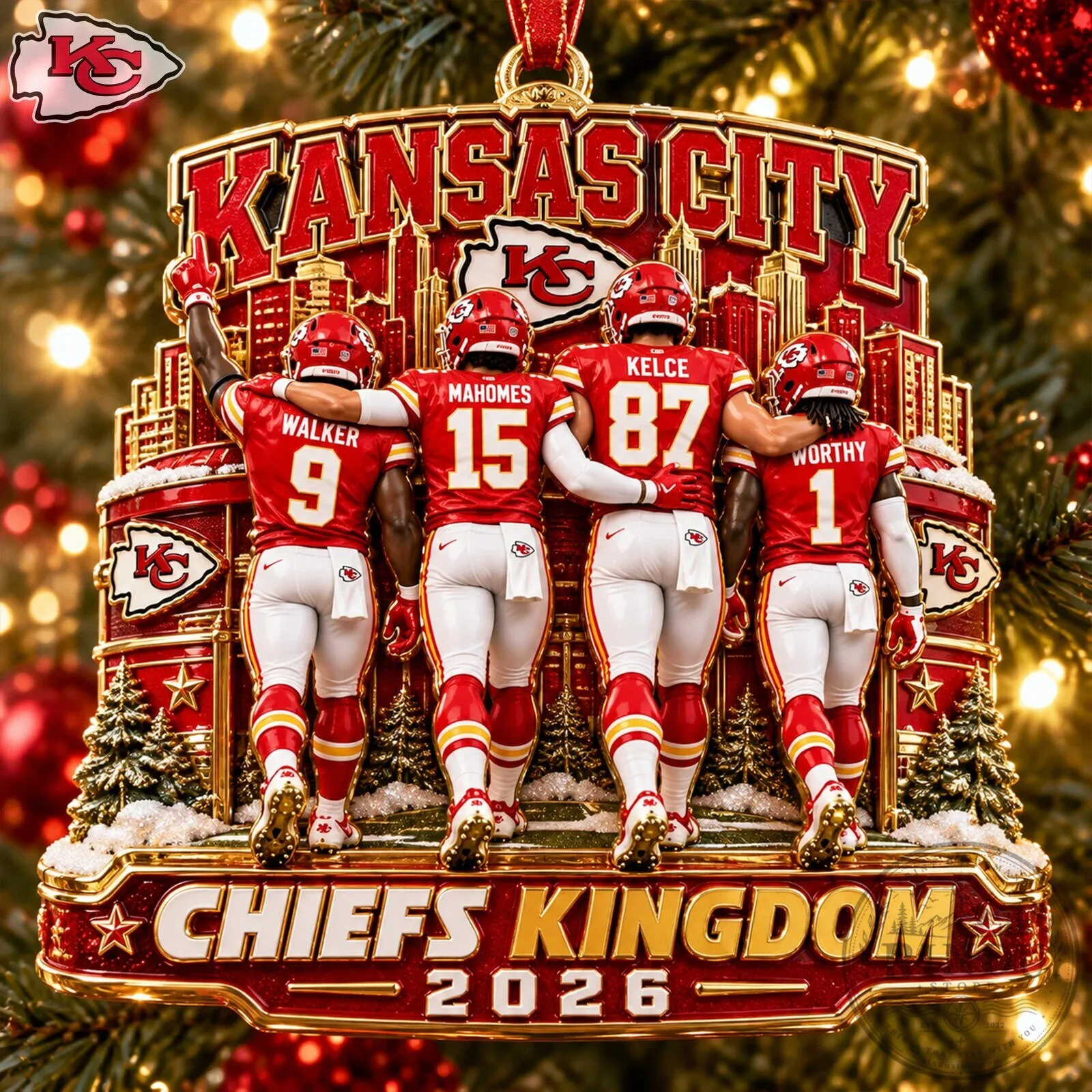 Kansas City Chiefs Kingdom 2026 Christmas Tree Ornament