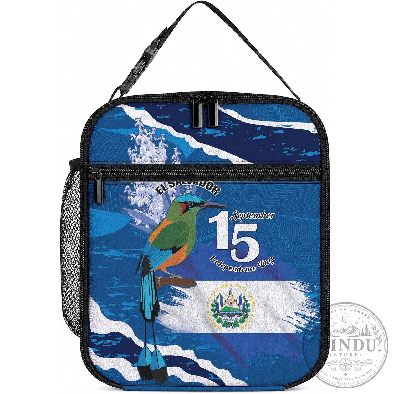 El Salvador Independence Day Turquoise Browed Motmot Bird Lunch Bag