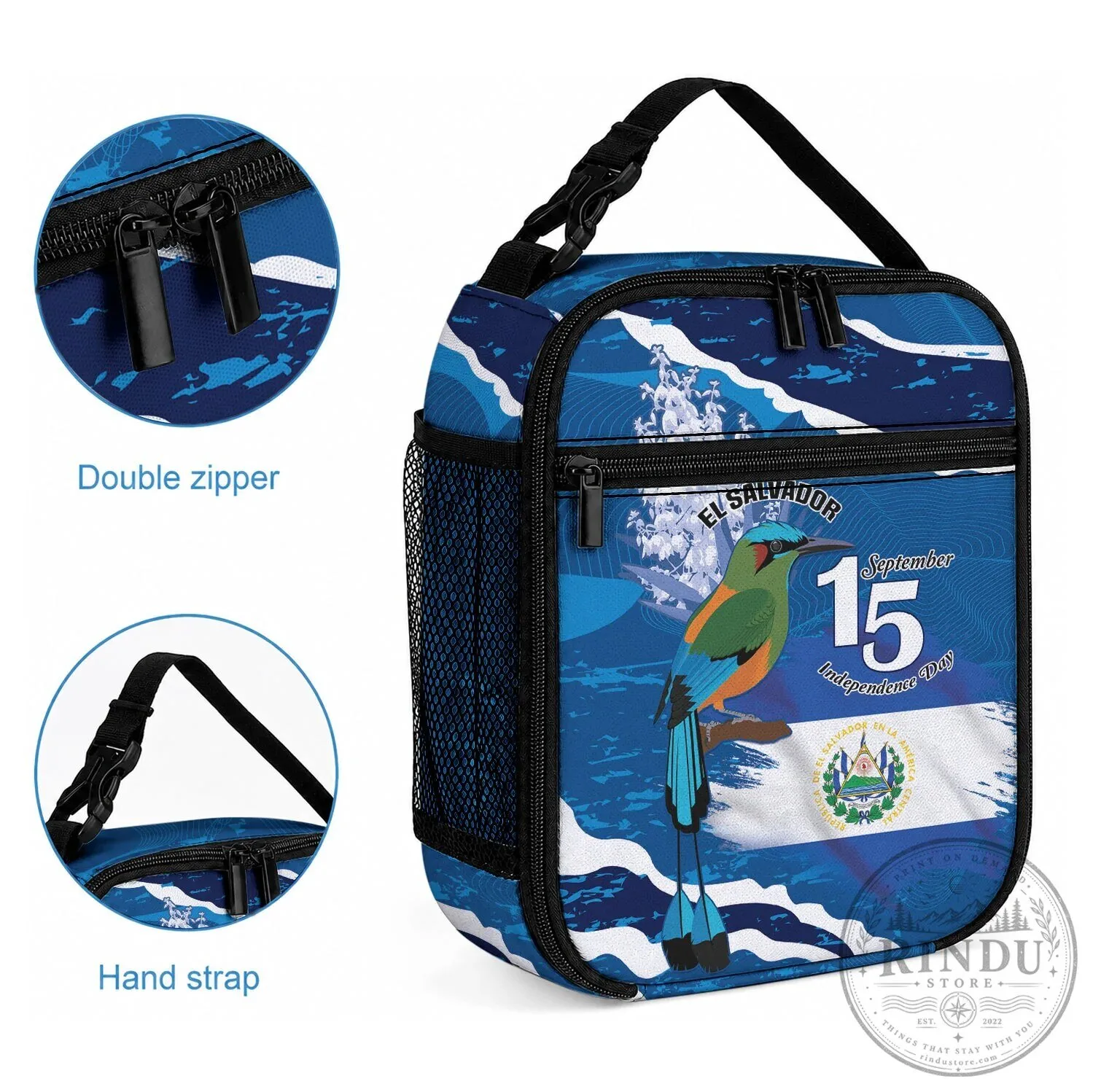 El Salvador Independence Day Turquoise Browed Motmot Bird Lunch Bag 8 El Salvador Independence Day Turquoise Browed Motmot Bird Lunch Bag