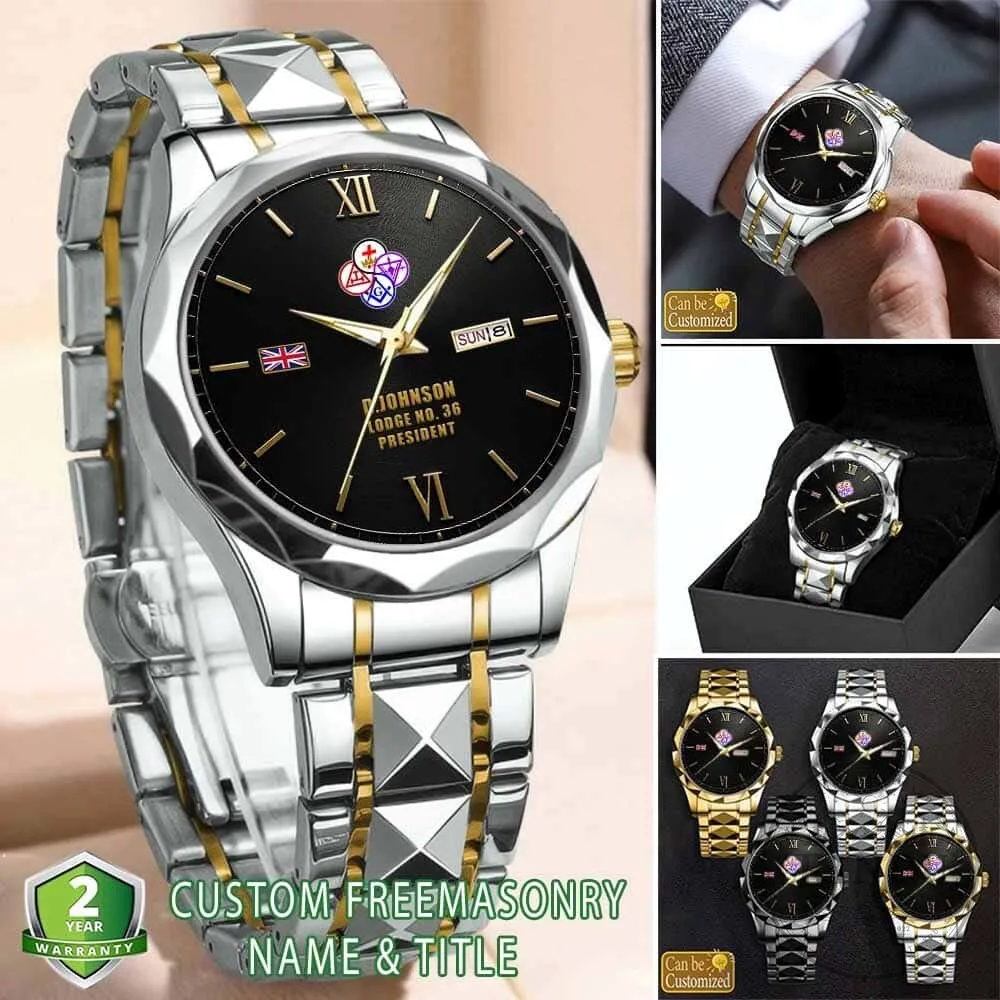 Freemasonry York Rite Masonic Lodge Stainless Steel Watch 9 Freemasonry York Rite Masonic Lodge Stainless Steel Watch