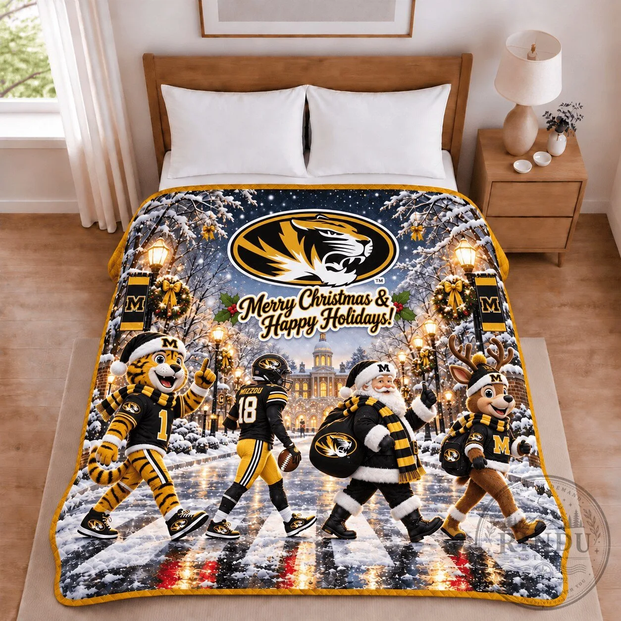 Missouri Tigers Christmas Football Holiday Merry Christmas Blanket 5 Missouri Tigers Christmas Football Holiday Merry Christmas Blanket