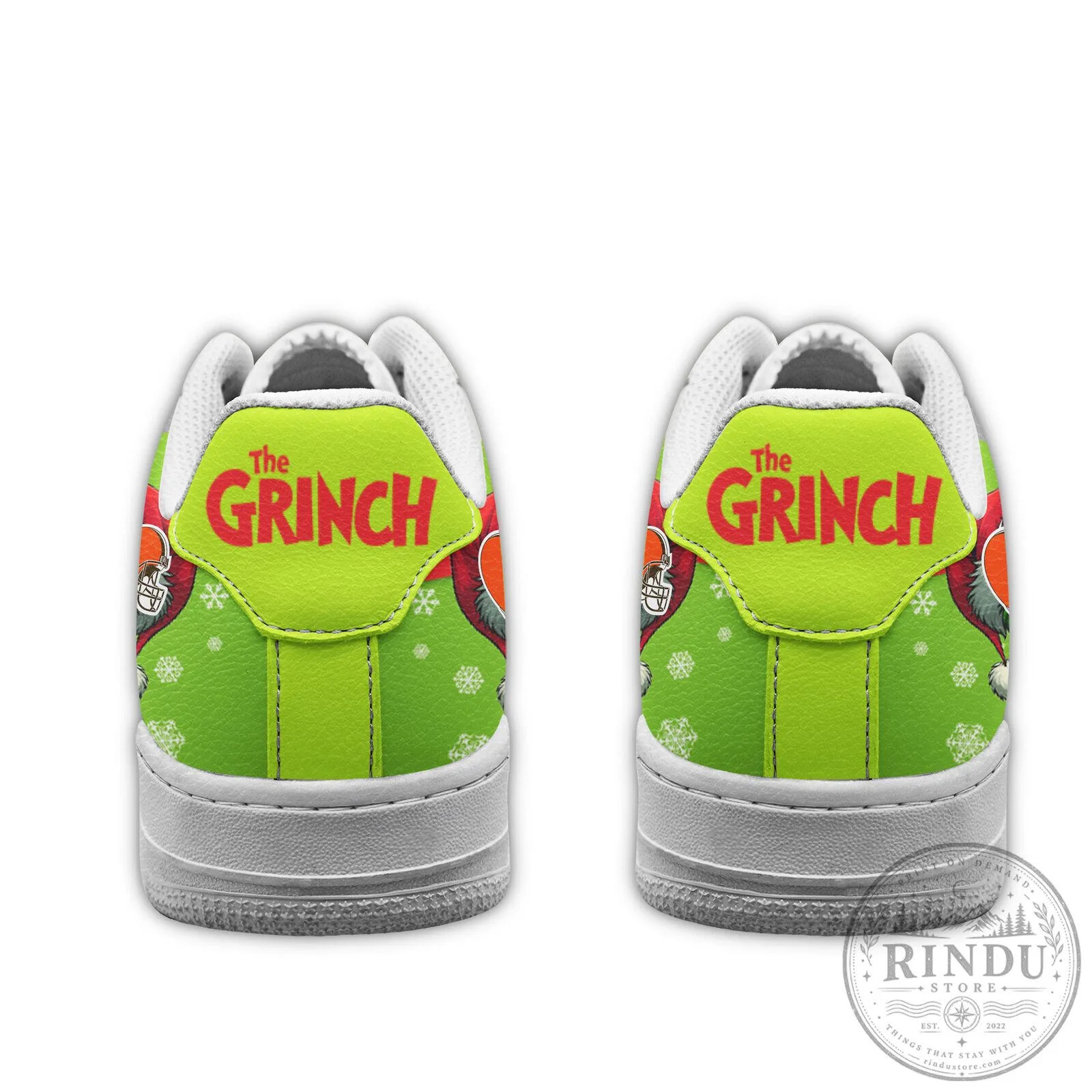 Cleveland Browns The Grinch Christmas Snowflakes Custom Shoes