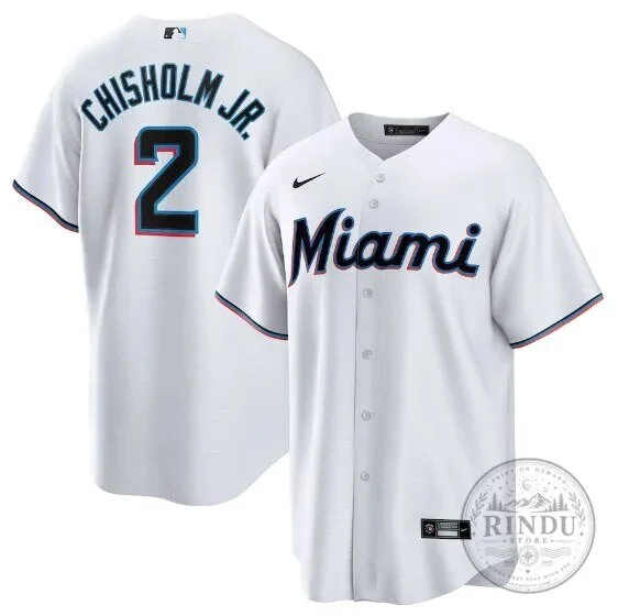 Jazz Chisholm Jr. Miami Marlins White Baseball Jersey 5 Jazz Chisholm Jr. Miami Marlins White Baseball Jersey