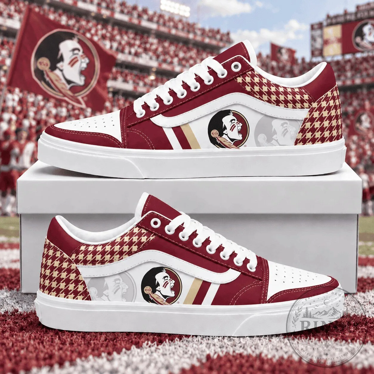 Florida State Seminoles Classic Houndstooth Sideline Pattern Sneakers