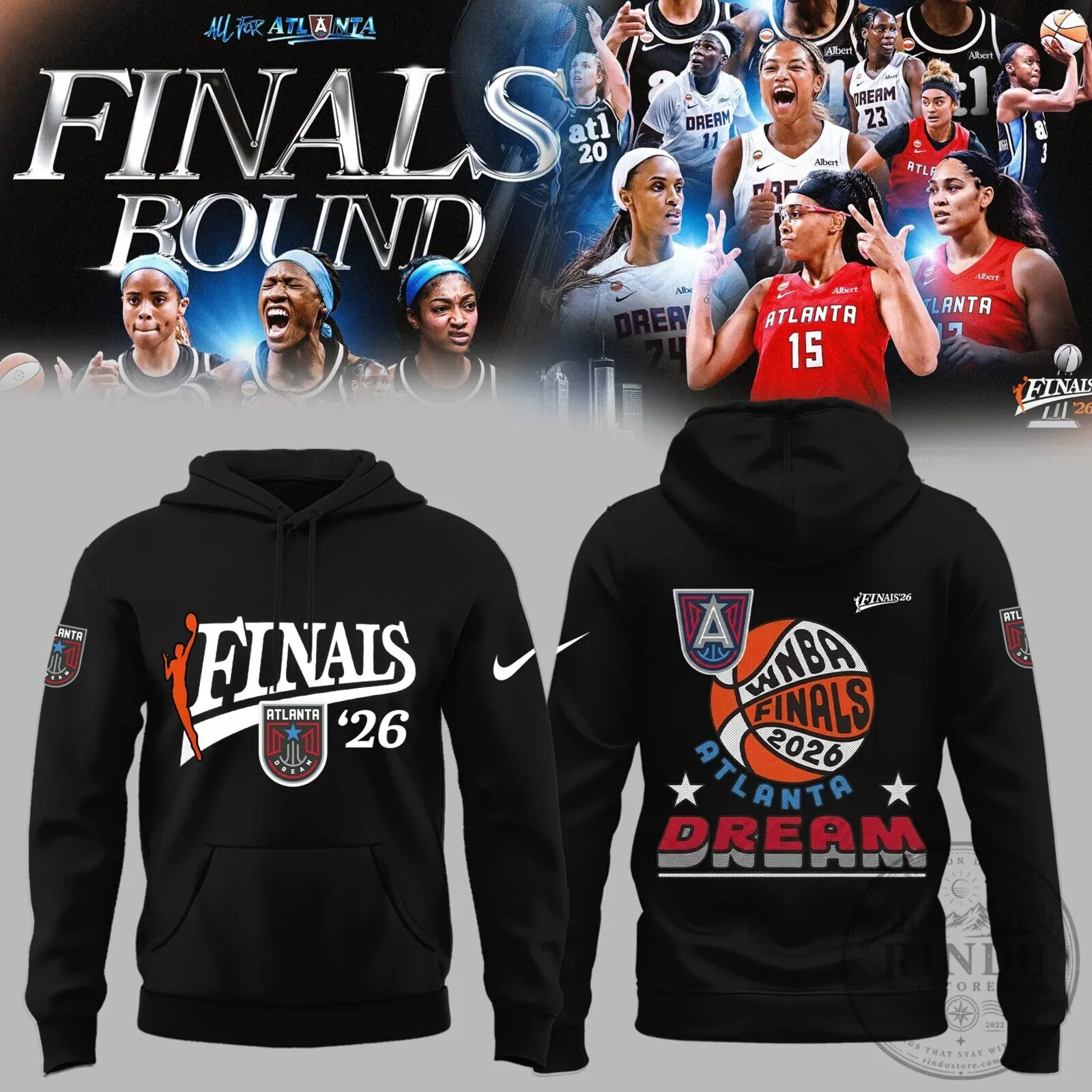 Atlanta Dream 2026 WNBA Finals Bound Basketball Black Hoodie 1 Atlanta Dream 2026 WNBA Finals Bound Basketball Black Hoodie