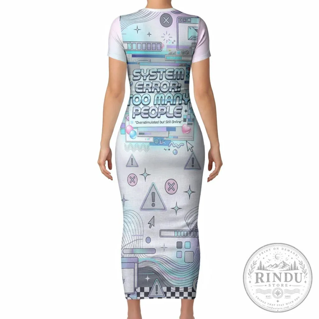 System Error Too Many People Y2K Retro Computer Interface Cyber Aesthetic Dress 6 System Error Too Many People Y2K Retro Computer Interface Cyber Aesthetic Dress