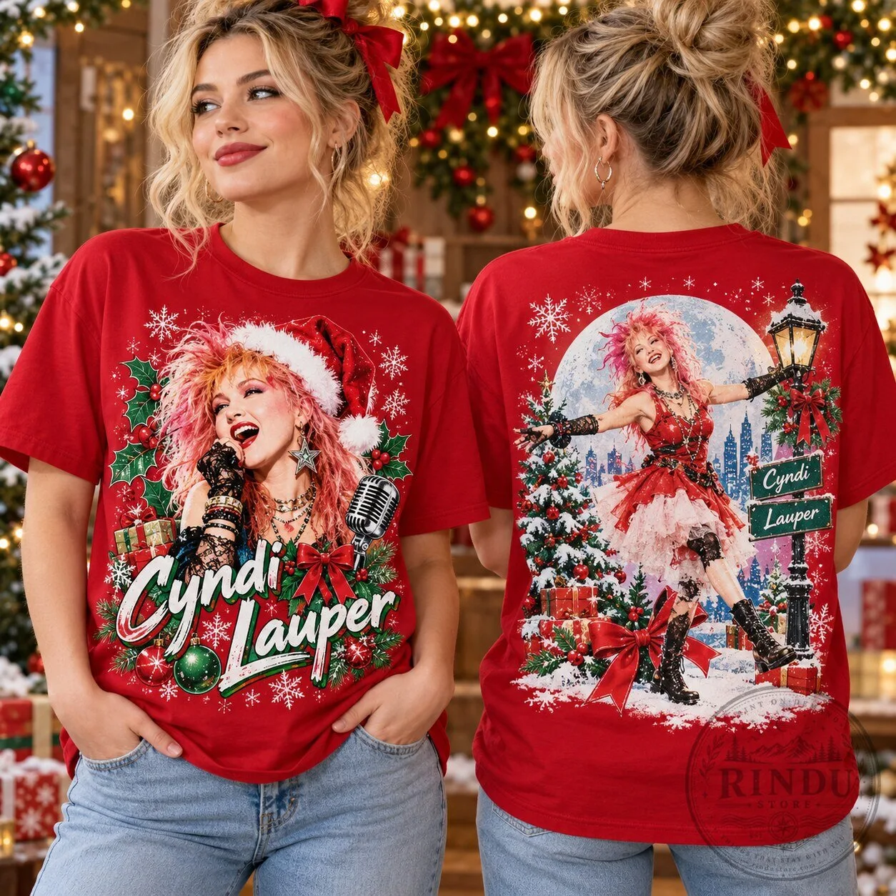 Cyndi Lauper Christmas Holiday Concert Fan T-Shirt for Eighties Music Lovers 2 Cyndi Lauper Christmas Holiday Concert Fan T-Shirt for Eighties Music Lovers