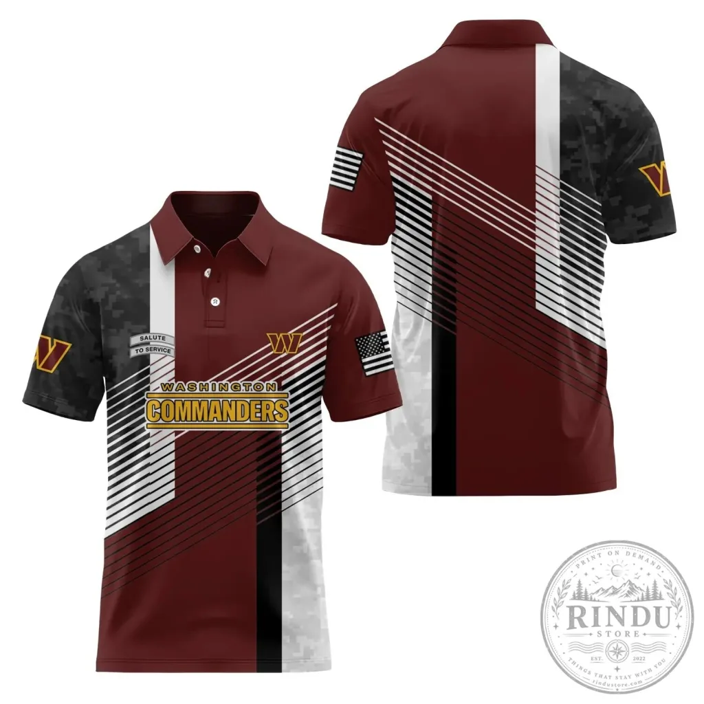 Washington Commanders Salute To Service Football Team Polo Shirt Washington Commanders Salute To Service Football Team Polo Shirt