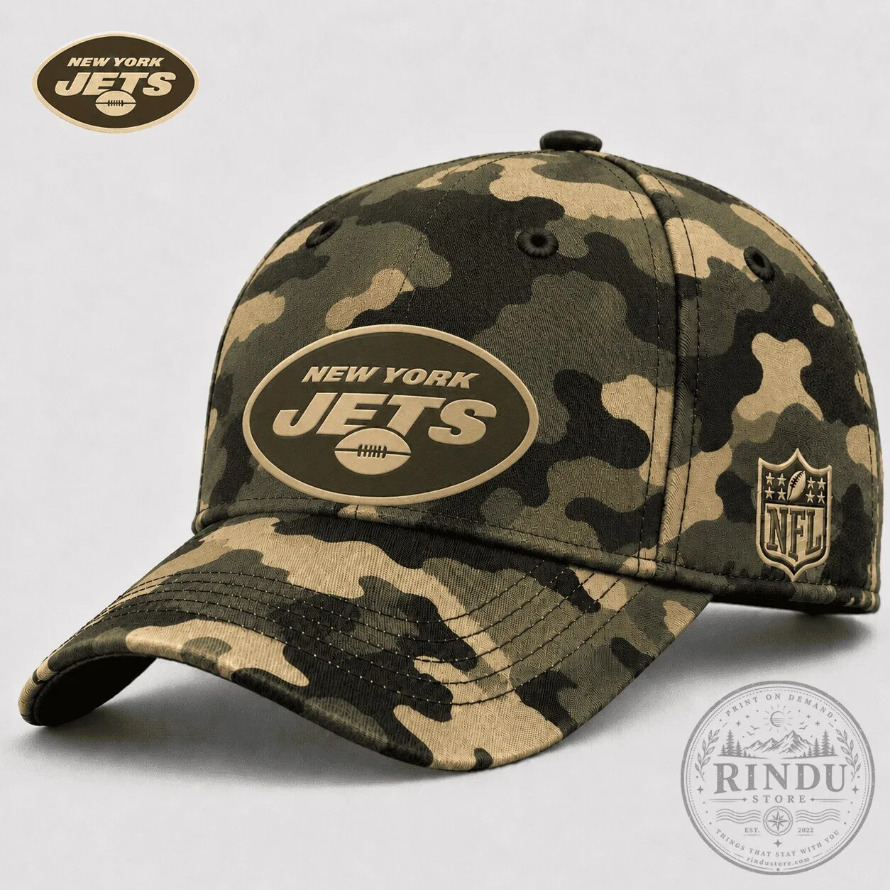 New York Jets Camouflage Game Day Baseball Cap Hat