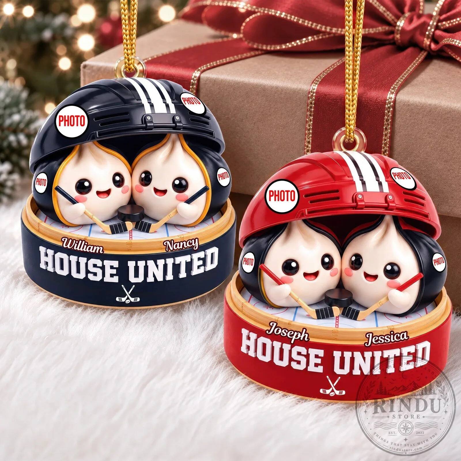 Personalized House United Dumpling Couple Christmas Ornament 7 Personalized House United Dumpling Couple Christmas Ornament