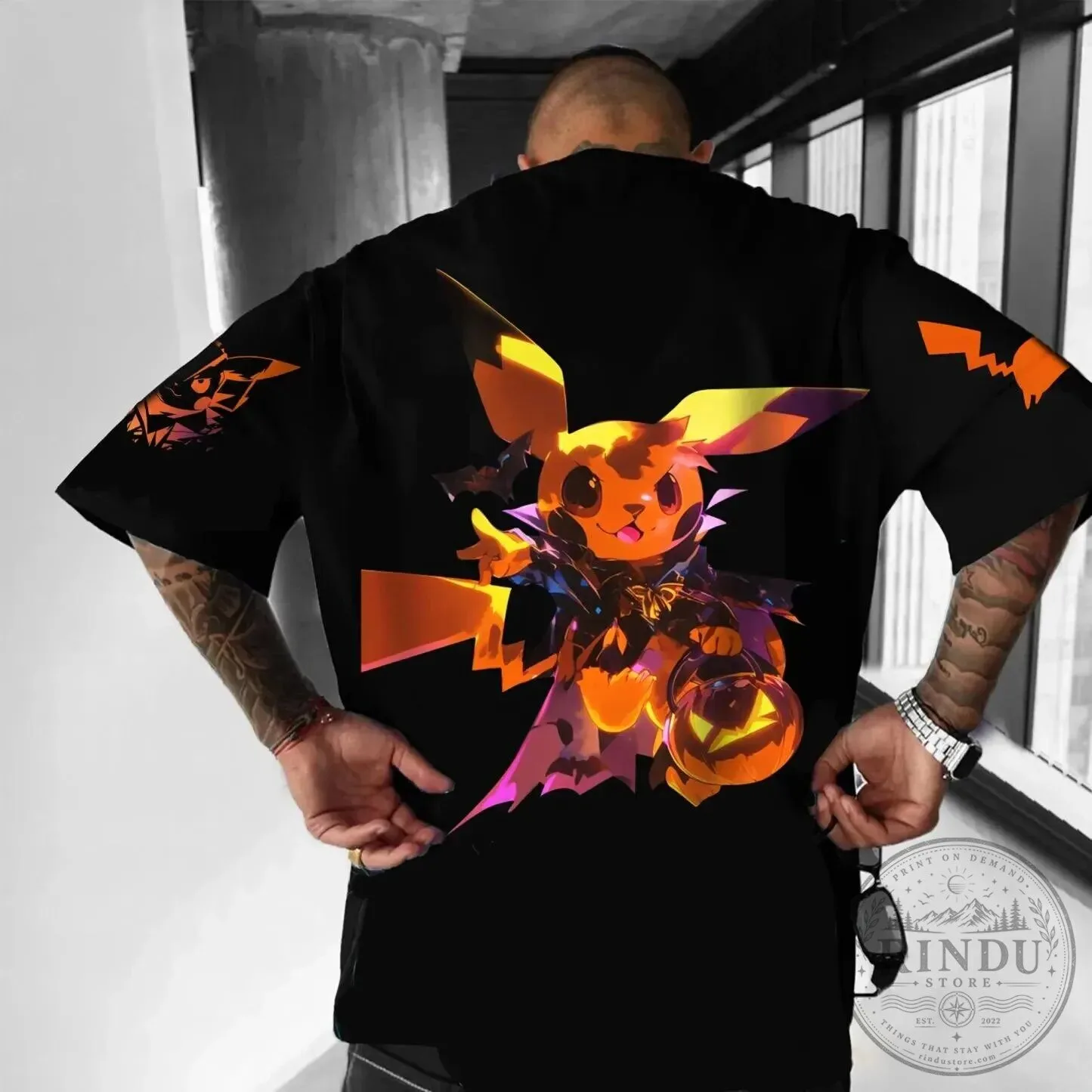 Halloween Pikachu Pokémon Character Short Sleeve Button Up Hawaiian Shirt 1 Halloween Pikachu Pokémon Character Short Sleeve Button Up Hawaiian Shirt