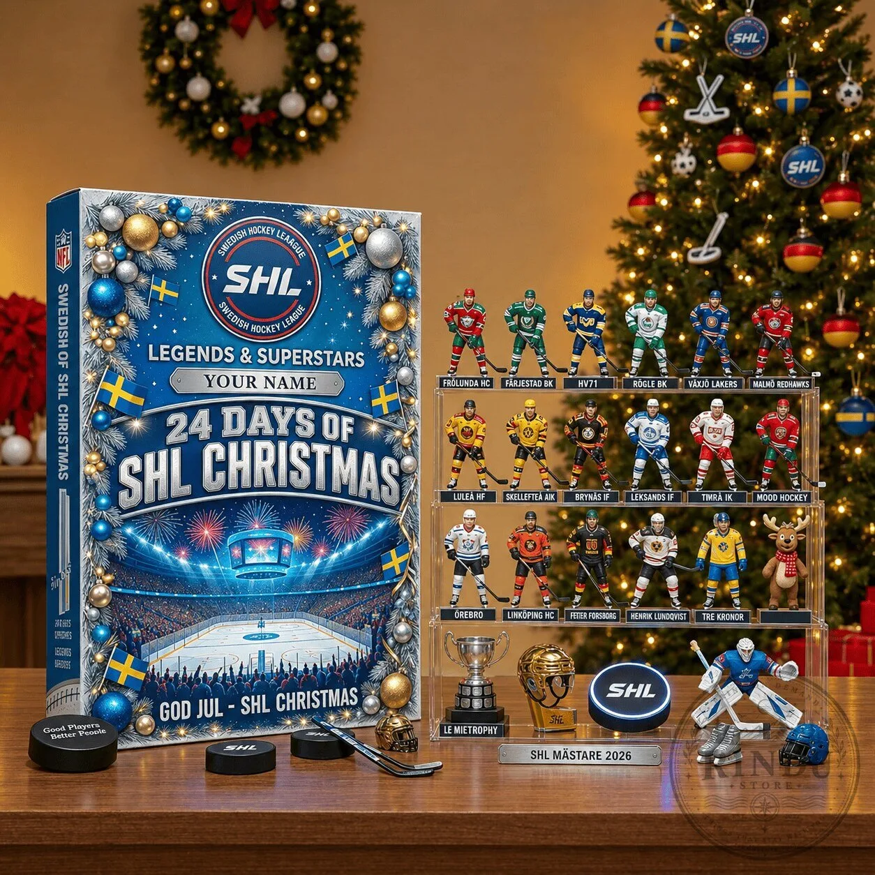 Swedish Hockey League Advent Calendar Christmas Holiday Gift Box