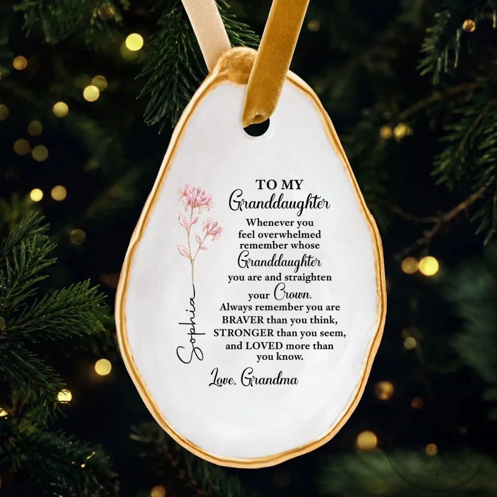 Granddaughter Crown Quote Personalized Christmas Tree Ornament Granddaughter Crown Quote Personalized Christmas Tree Ornament