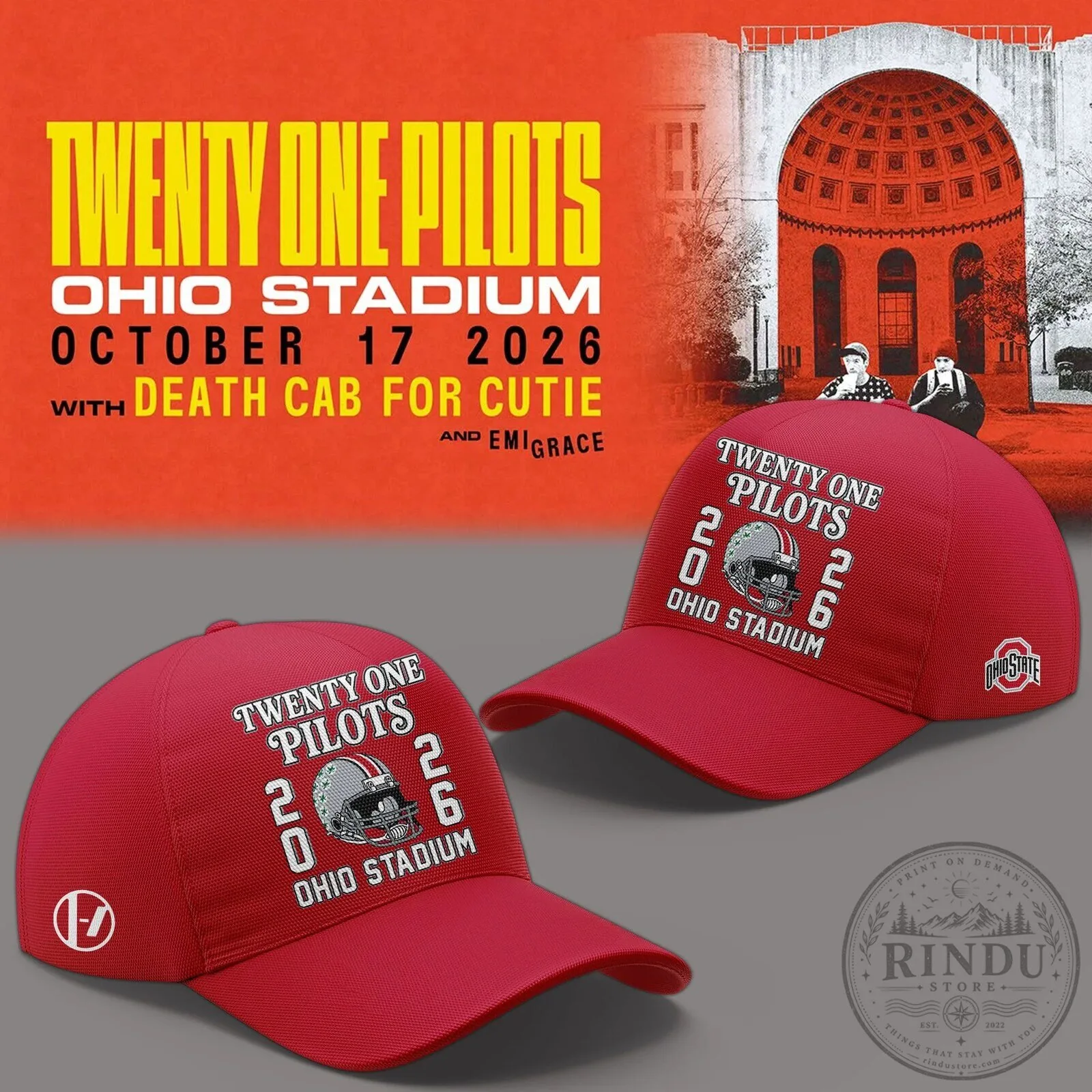 Twenty One Pilots Ohio State Football Concert Event T-Shirt 12 Twenty One Pilots Ohio State Football Concert Event T-Shirt