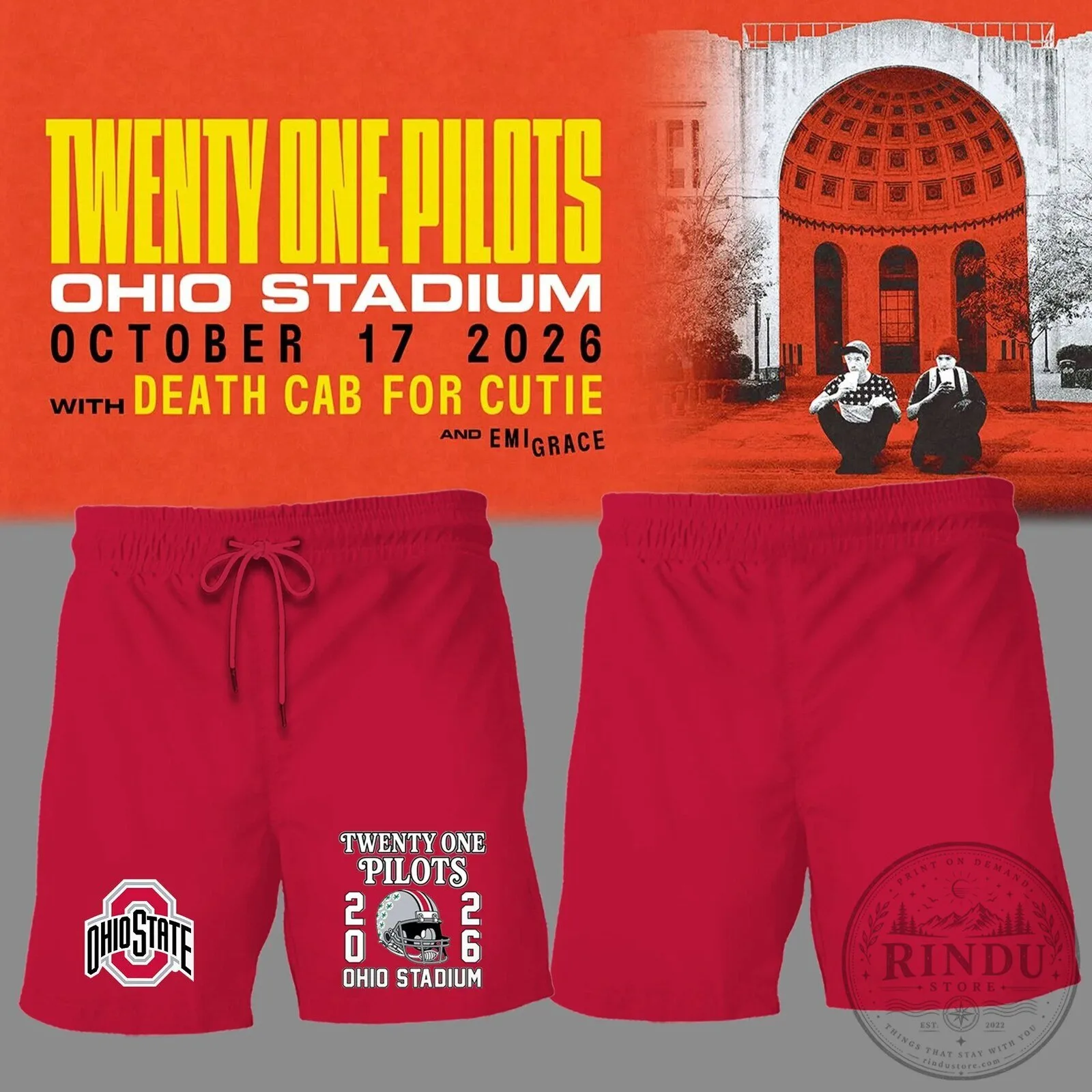 Twenty One Pilots Ohio State Football Concert Event T-Shirt 13 Twenty One Pilots Ohio State Football Concert Event T-Shirt