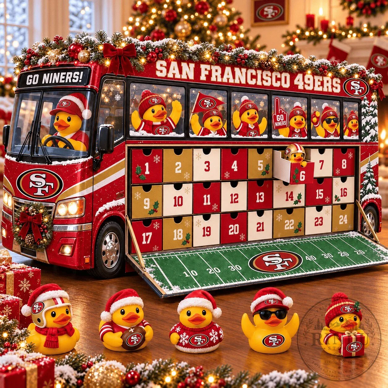 49ers Advent Calendar for Christmas - San Francisco Themed Holiday Countdown